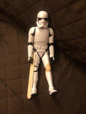 Dr. Matt took care of my son's stormtrooper before examining his injured leg. My little guy was delighted and at complete ease after this.