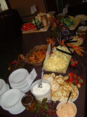 Artisan cheese display.