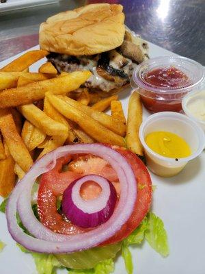 Mushroom Swiss burger