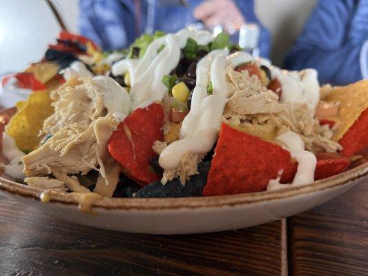 Loaded nachos with chicken