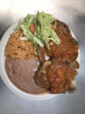 Pork chop ranchero plate