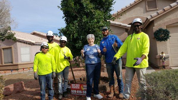 The tree planting was  fantastic.  I recommend them to anyone and everyone.  Great job guys.