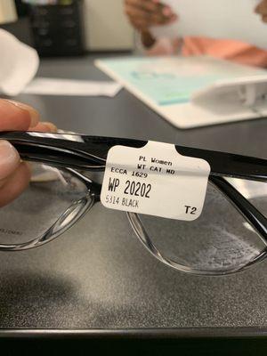 This is the number you need to order a certain frame in the future