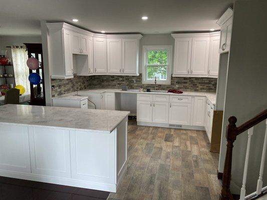 Full Kitchen remodel, open consent with walls moved.