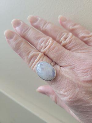 Beautiful silver moonstone ring. Purchased from Zaman's Collection,  Scottsdale, February 2024.