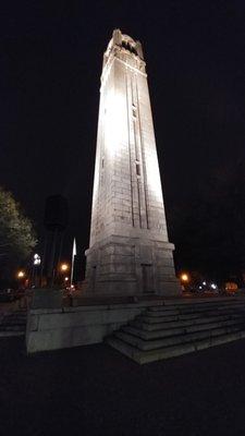 Close up of the tower at night