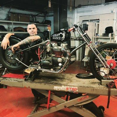 Custom built Triumph chopper!