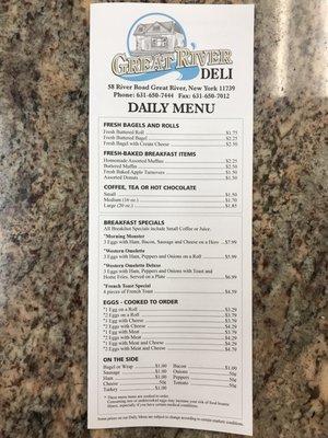 Daily Menu and Catering Menu!!