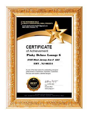 Outstanding performance ! Rated by VNBA ( Viet Nails & Beauty Association )