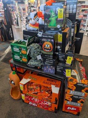 Halloween decoration is right near the checkout counter