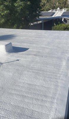 Textured to drain the flat roof.