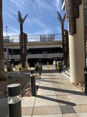 Walkway to parking structure