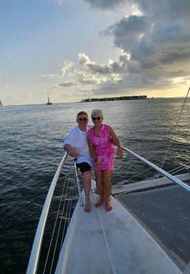 On the pelican perch of Catamaran Echo.