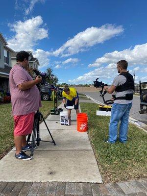 BTS of Commercial shoot for local pressure washing company.