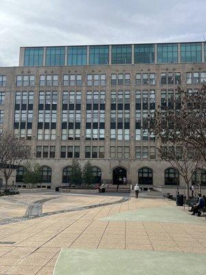 Entrance with a beautiful plaza leading up to it