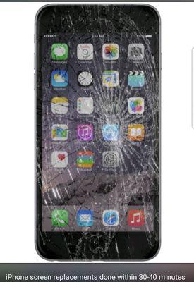 iPhone cracked screen repair, repairs in minutes