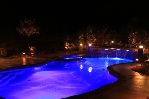 Amazing LED lights were installed by California Gunite at Andy's House in Morgan Hill CA.