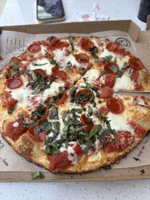 Margherita Pizza with pepperoni added