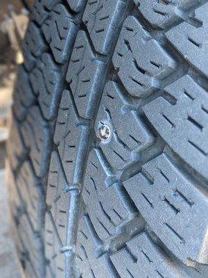 Nail in tire