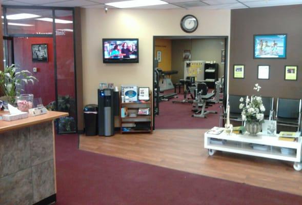 Reception Room leading into the gym and adjusting area.