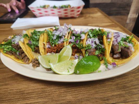 Tacos. Asada, pastor, and cabeza