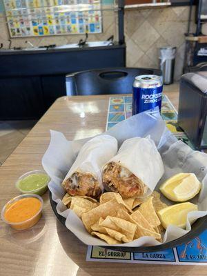 Surf and Turf Burrito and Salsa Bar