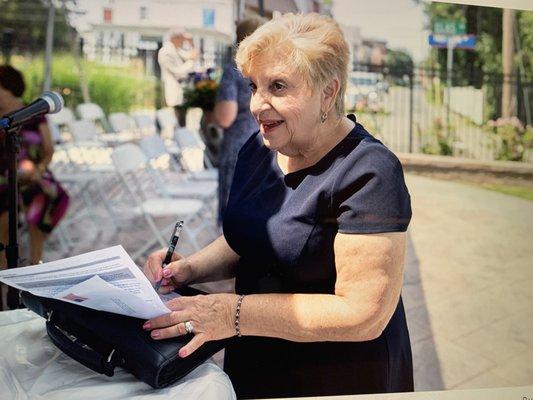 Signing wedding certificate