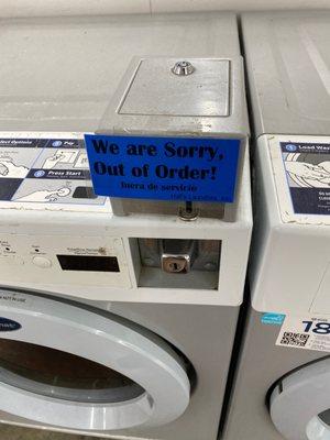 90% of the washers and dryers have these signs!