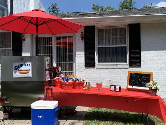 We rent the cart and a Hot Dog server for private party