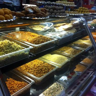 An array of Indian dessert and snacks