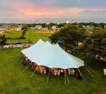 Aurora Sailcloth Tent at Sunset in Patchogue, NY