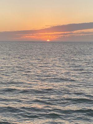 Beautiful sunset on the boat