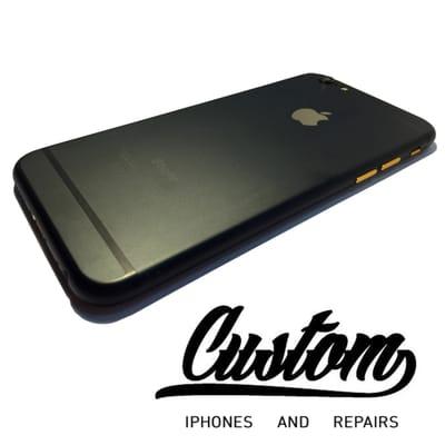 Custom iPhone 6 in Matte black and Gold.