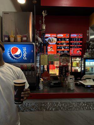 soda fountain and menu