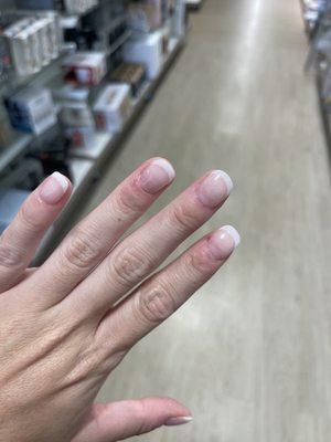 Never had a worse manicure in my life.