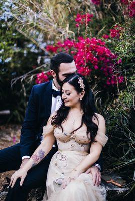 Wedding gown posed