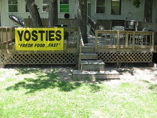 Outdoor Seating on Yosties back  deck and Beautiful Legion Park