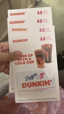 gift cards (one that dunkin took and i was never refunded)