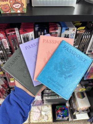 Passport covers available in multiple colors. Travel in style !