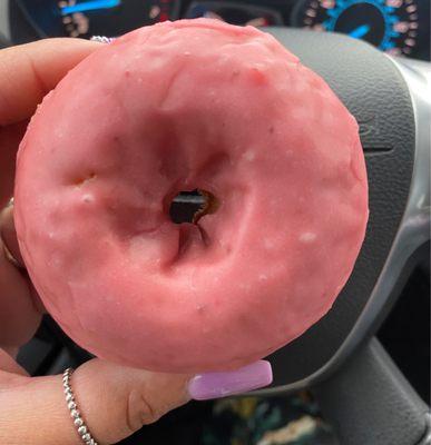 The best strawberry iced cake donut in town     *cue Homer Simpson sounds of delight*