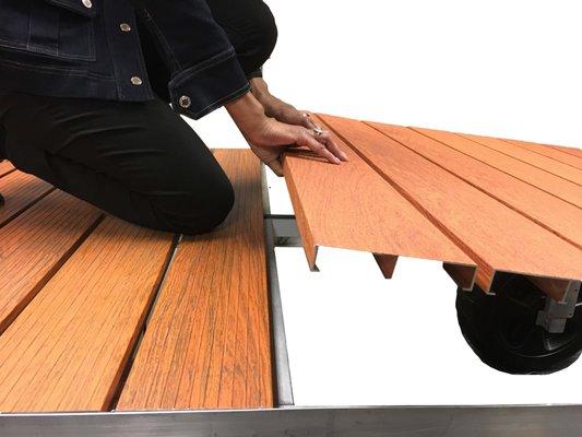 Easy to use drop in decking panels