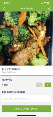 Beef w broccoli