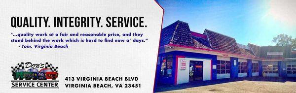 Don's Auto Service Center has 23 years of repeat customers.