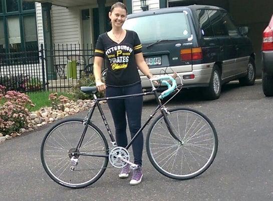 This is my bike after her spa treatment at bicycle chain. Wish i had a before pic!