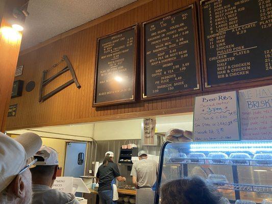 Front counter and menu