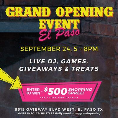 Join us for our grand opening event and enjoy music, giveaways, and treats - plus a special surprise guest. You won't want to miss this!