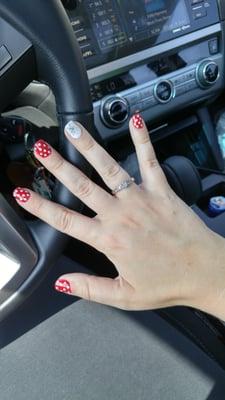 My minnie mouse nails to match my magic band before disney