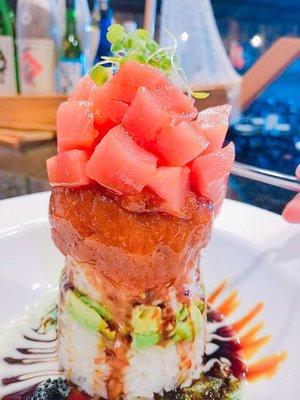 Ahi tuna tower