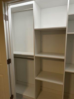 Reach in closet with hanging & shelving