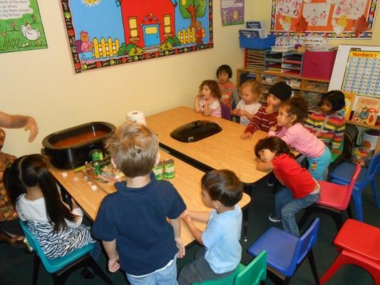 Making and Sharing Stone Soup with our friends.